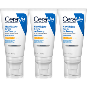 Krem nawilżający do twarzy CeraVe SPF 50 na dzień 3 x 52ml