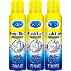 Antyperspirant do stóp SCHOLL Fresh Step Szary Spray 3 x 150 ml