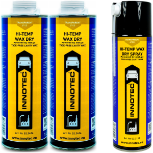 Bezbarwny suchy wosk INNOTEC Hi-Temp Wax UV Dry 170°C 2L + Spray