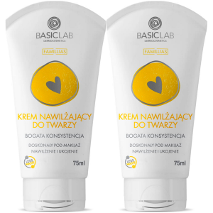 Bogaty krem nawilżający BasicLab do Twarzy Skóra Sucha Wrażliwa 2x75ml