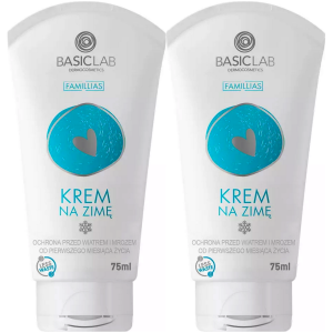 Zimowy krem ochronny BasicLab Lipidowy Wit E do Twarzy 2x75ml