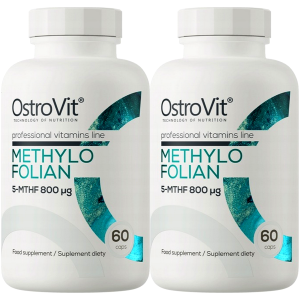 Kwas foliowy OstroVit Methylofolian ciąża B9 DNA RNA 5-MTHF 800 mcg 2x60
