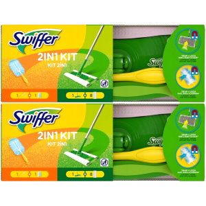 Zestaw 2x Swiffer 2in1 Kit Mop + 8 ściereczek Miotełka rączka + wkład