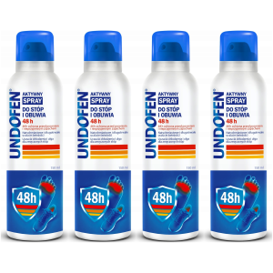 Aktywny spray do stóp i obuwia UNDOFEN 48h Ulga i Ochłodzenie 4x150ml