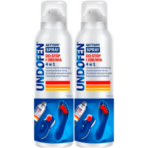 Spray do stóp i obuwia UNDOFEN 4 w 1 Antybakteryjny 2x150 300ml