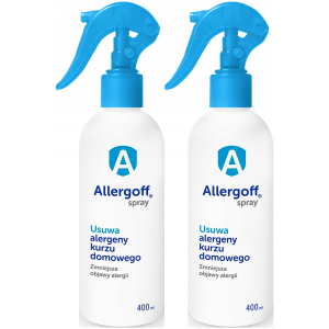 Neutralizator alergenów kurzu Allergoff Alergia Bezpieczny Spray 2x 400ml