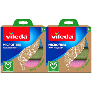 Zestaw mikrofibr VILEDA 100% Recycled Ściereczki 30x30cm 2x3 6 szt.