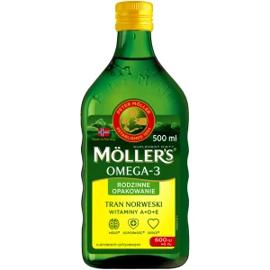 Cytrynowy Tran Mollers Gold D3 A E Omega-3 Cytryna Mózg Odporność 500ml