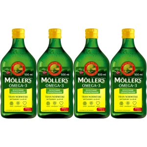 Cytrynowy Tran Mollers Gold D3 A E Omega-3 Cytryna Mózg Odporność 4x500 2L