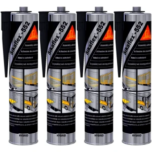 Klej konstrukcyjny SIKA 552 Sikaflex Hybrydowy Mocny Czarny 4x 300ml