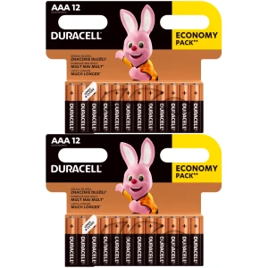 Baterie alkaiczne DURACELL AAA LR03 1.5 V paluszki 2x12 24 szt.