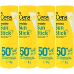 Niewidoczny Sztyft Przeciwsłoneczny CeraVe Sun Stick SPF 50+ UVA UVB Wit E 4x