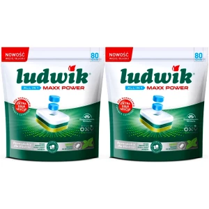 Tabletki do zmywarki Ludwik Maxx Power Mint Miętowe do naczyń 160 szt.