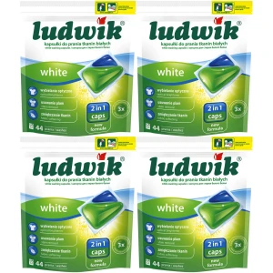 Kapsułki do prania Ludwik Tkaniny Białe White 2 in 1 4x44 176 szt.