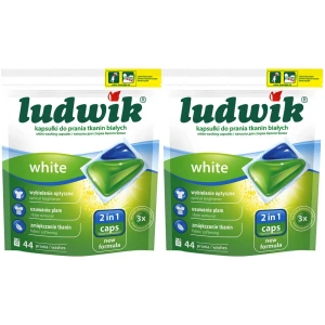 Kapsułki do prania Ludwik Tkaniny Białe White 2 in 1 2x44  88 szt.