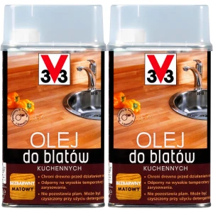 Olej bezbarwny do drewna blatów V33 Matowy Odporny 2x500 1L