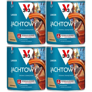 Lakier do drewna odporny na ścieranie V33 Jachtowy Bezbarwny 4x750 3L