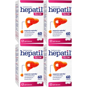 Wsparcie wątroby Hepatil Slim Cholina Metabolizm Suplement tabletki 4x60 240 szt.