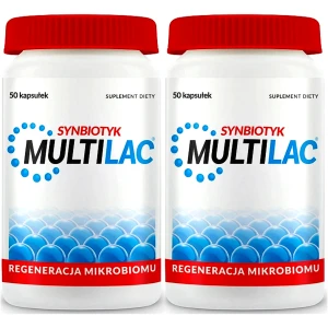 Regeneracja mikrobiomu jelit Multilac synbiotyk probiotyk + prebiotyk 2x50  100 szt.