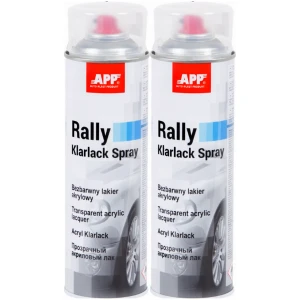 Lakier bezbarwny akrylowy APP Rally Klarlack UV odporny szybki Spray 2x500 1L