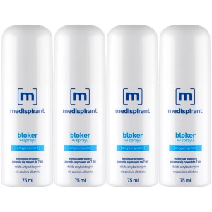 Bloker potu w sprayu Medispirant bez alkoholu Antyperspirant 4x75ml