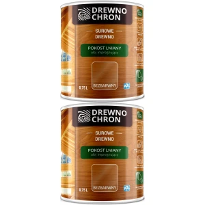 Impregnat do drewna DREWNOCHRON Pokost Lniany Surowe Bezbarwny UV 2x 750ml