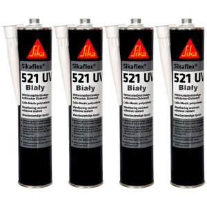 Odporny Klej uszczelniacz Sika Sikaflex 521 UV STP Biały Solarny 4x 300ml