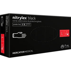 Rękawice nitrylowe MERCATOR Nitrylex Black L 100 szt. (1)