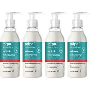 Żel Delikatnie Oczyszczający Tołpa Sebio do Mycia Twarzy Wrażliwej 4x 195ml