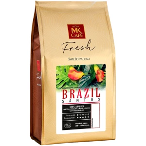 Kawa ziarnista MK Cafe Fresh Brazil Santos Świeżo Palona Arabika 1kg