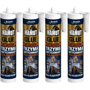 Klej montażowy MAMUT Glue Bostik Mocny Elastyczny Biały 4x 290ml