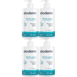 Żel do mycia ciała i włosów Eloderm 2w1 Skóra atopowa egzema 4x 750ml