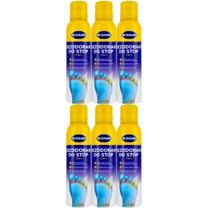 Odświeżacz do stóp SCHOLL 3 w 1 Antyperspirant Ochrona Stóp Spray 6x