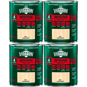 Impregnat ochronny do drewna gruntujący Vidaron V01 Bezbarwny 4x 700ml