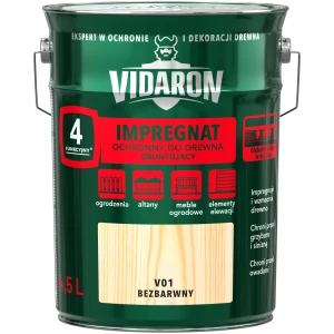 Impregnat ochronny do drewna gruntujący Vidaron V01 Bezbarwny 4,5L