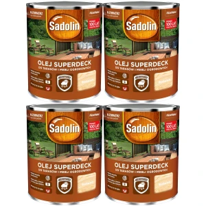 Olej do drewna tarasów mebli ogrodu Sadolin Superdeck Bezbarwny 4x 750ml