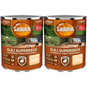 Olej do drewna tarasów mebli ogrodu Sadolin Superdeck Bezbarwny 2x 750ml