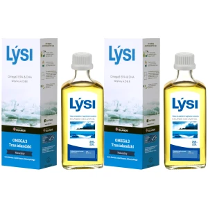 Tran islandzki LYSI Naturalny Omega 3 DHA EPA Wit A D E 2x 240ml