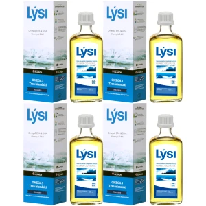 Tran islandzki LYSI Naturalny Omega 3 DHA EPA Wit A D E 4x 240ml