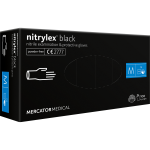 Rękawice nitrylowe MERCATOR Nitrylex Black M 100 szt.