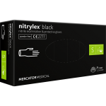Rękawice nitrylowe MERCATOR Nitrylex Black S 100 szt.