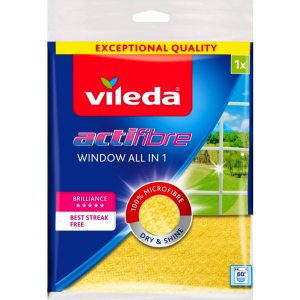 Ściereczka do szyb VILEDA Actifibre mikrofibra żółta 36x32cm
