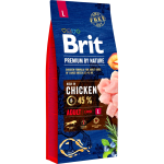 Karma dla dużych psów BRIT Premium By Nature Adult Large L 15kg
