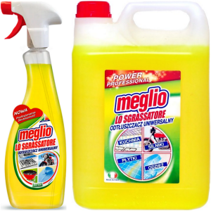 Mycie uniwersalne MEGLIO Lemon Odtłuszczacz Spray + zapas 5L 