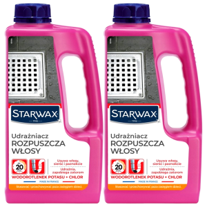 Specjalny udrażniacz rur STARWAX Rozpuszcza Włosy 2 x 900ml