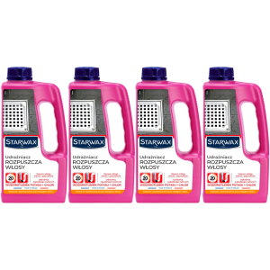 Mocny udrażniacz do rur STARWAX Rozpuszcza Włosy 4 x 900ml